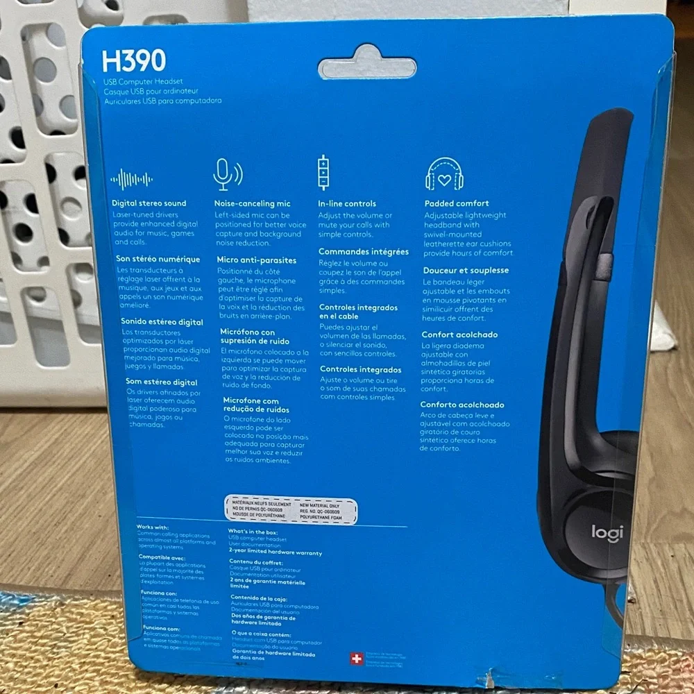 Logitech H390 USB Headset - Black